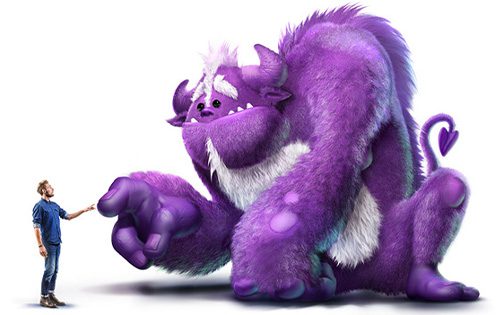 Wacom artist with purple monster