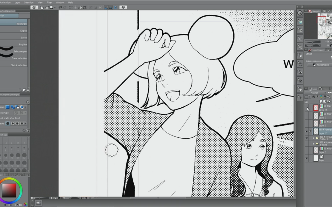 Tips for creating a print-ready monochrome manga with Clip Studio Paint and Wacom