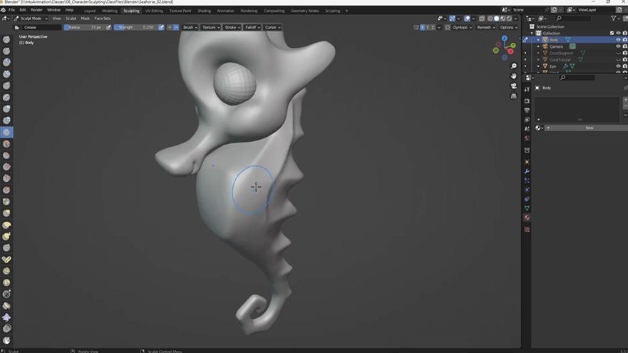 Into the Ocean: Character Sculpting Essentials in Blender 3D
