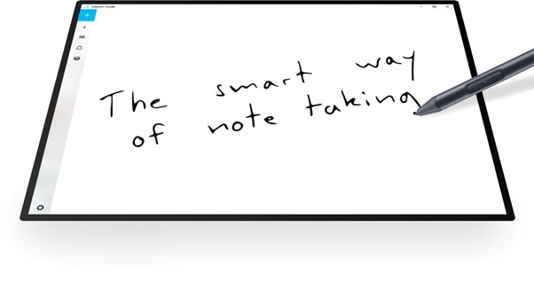 A tablet with a text, saying “The smart way of note taking”