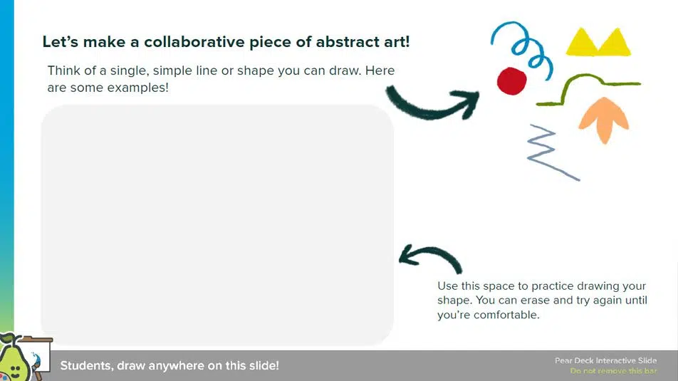 Arte abstrata com Pear Deck
