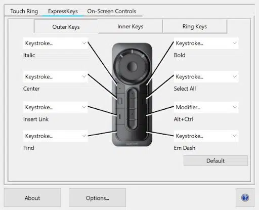 Wacom mando a distancia ExpressKey Configuración 4