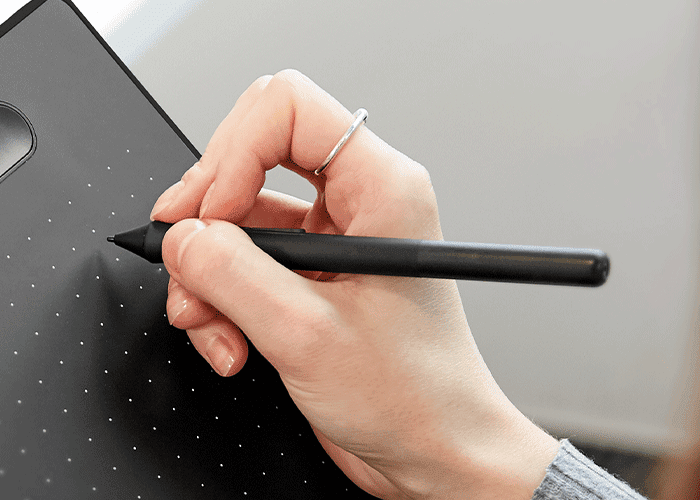 Wacom Intuos pen tablet with a focus on the pen