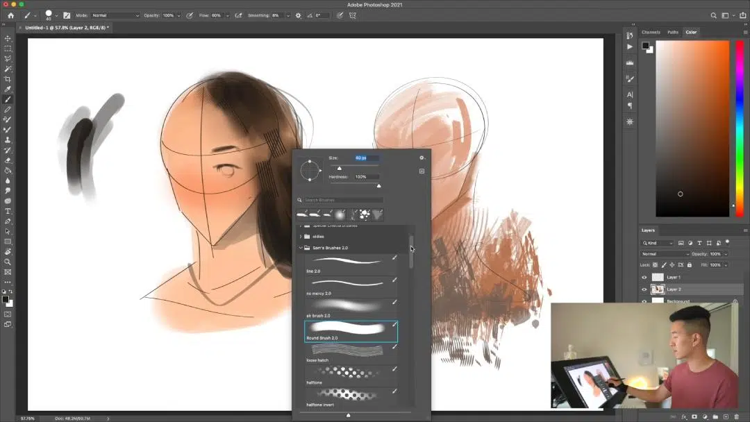 What brushes does Sam Yang use Img 5