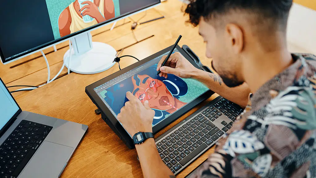 Wacom Cintiq Pro 17 affichage du stylo en cours d’utilisation