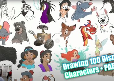Dibujando 100 años de personajes Disney - PARTE 3