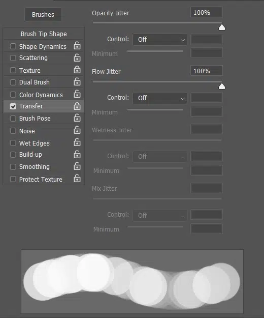 Panel de transferencia