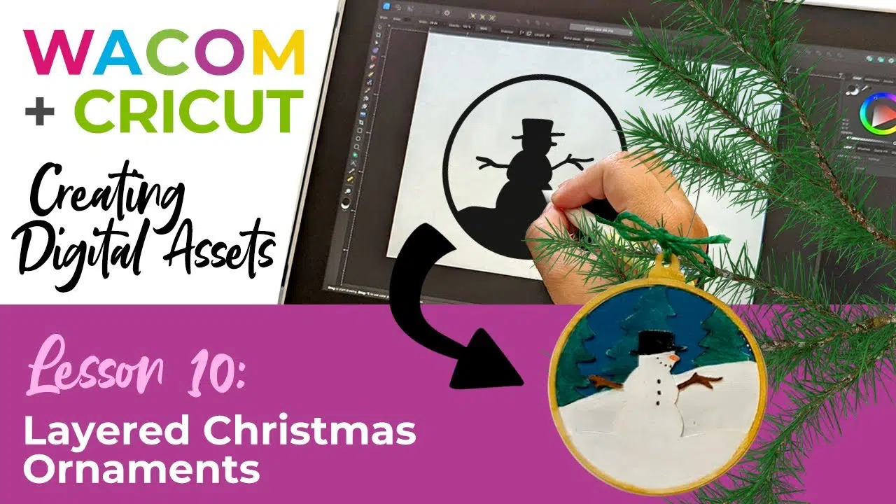 Vignette de la vidéo : Wacom + Cricut - Créer des ornements de Noël en couches SVG