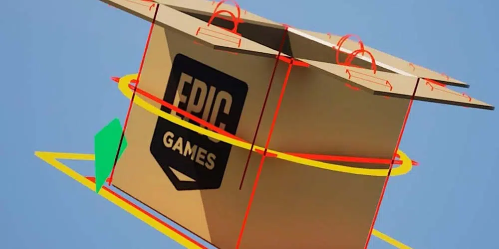 Caja de cartón Epic Games