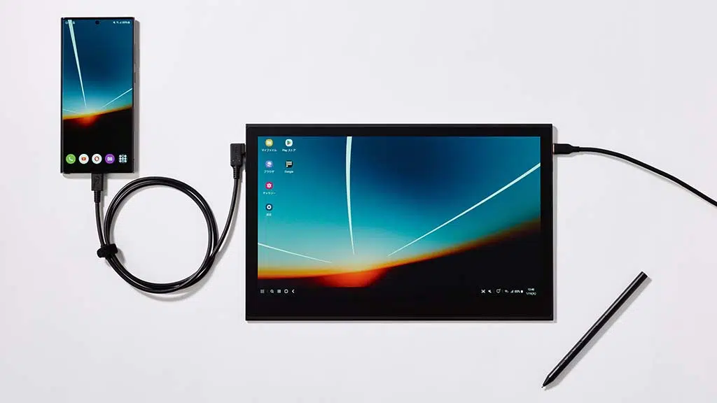 Wacom Movink con cable conectado a un dispositivo Android