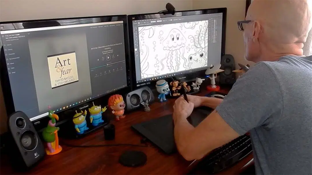 Craig Babin au travail sur Intuos