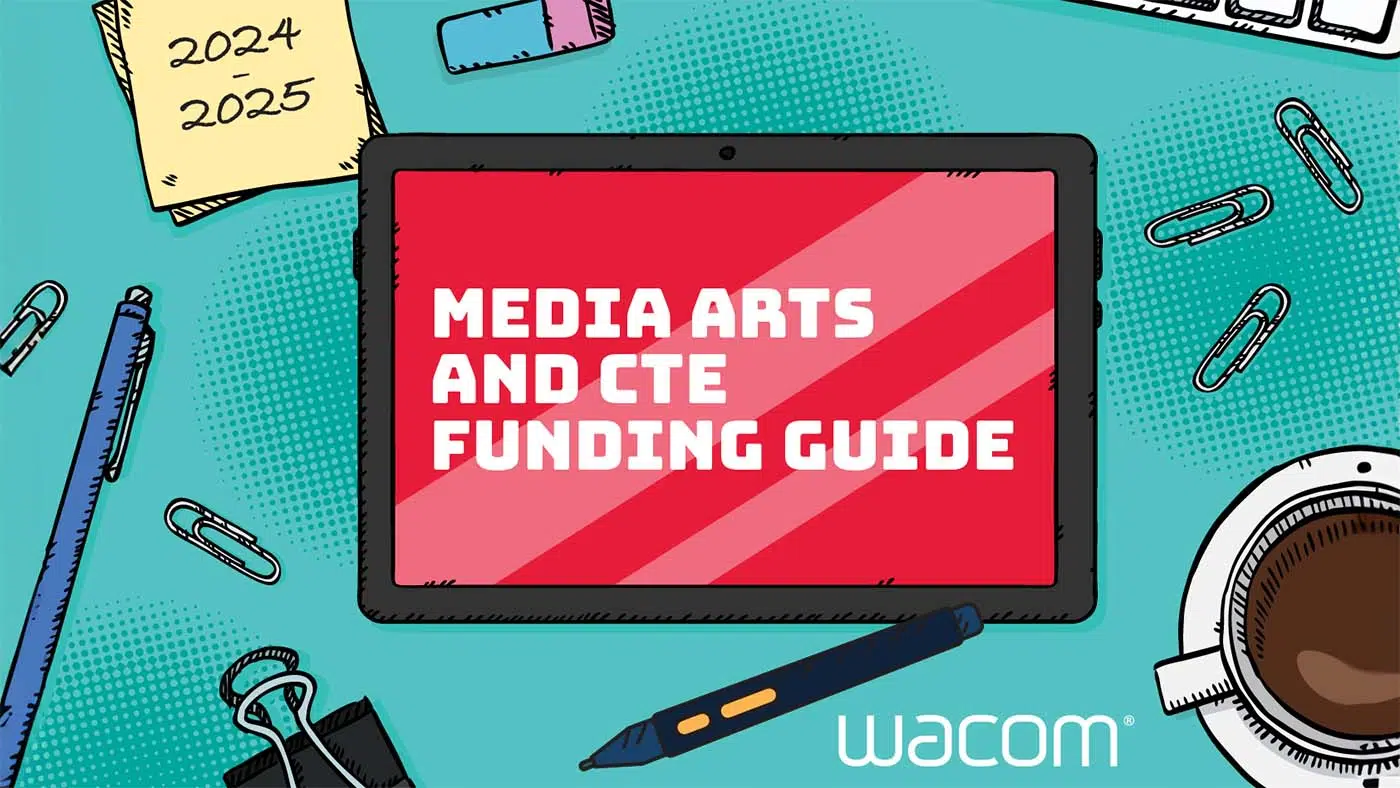 Imagem em destaque do guia de financiamento da Wacom CTE Media Arts