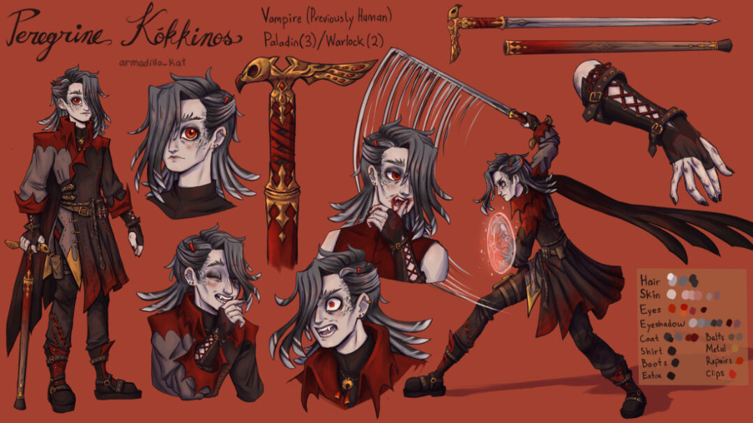 How to design a custom Dungeons & Dragons character, with Armadillo Kat 5 Armadillo Kat Model Sheet FINAL 1