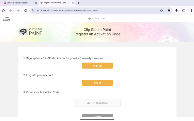 How to access the included Clip Studio Paint software trials on your new MovinkPad all-in-one portable pen tablet 12 MovinkPad Registration Image 10