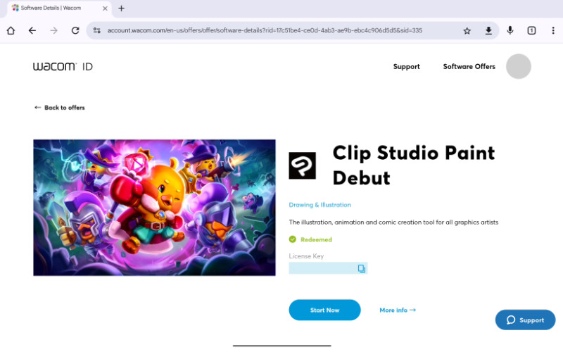 How to access the included Clip Studio Paint software trials on your new MovinkPad all-in-one portable pen tablet 11 MovinkPad Registration Image 9