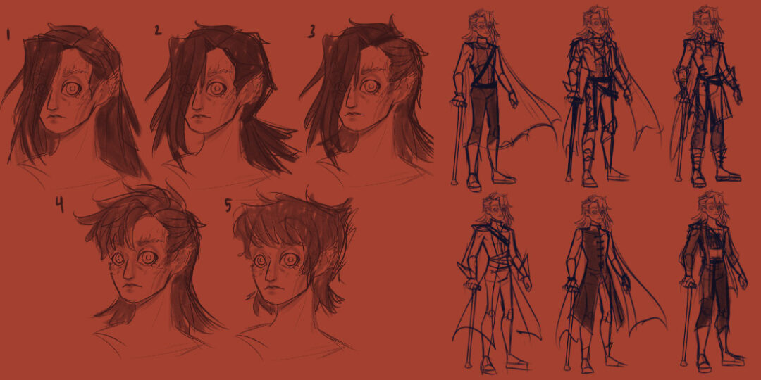How to design a custom Dungeons & Dragons character, with Armadillo Kat 2 Step 2 Sketches