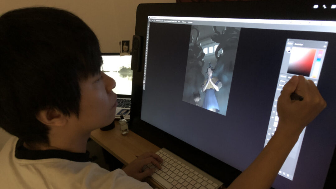 Zeen Chin working on his Wacom Cintiq Pro