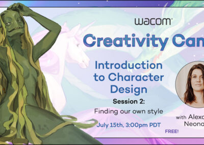 Wacom Creativity Camp, our FREE character design workshop, is back on July 15th!