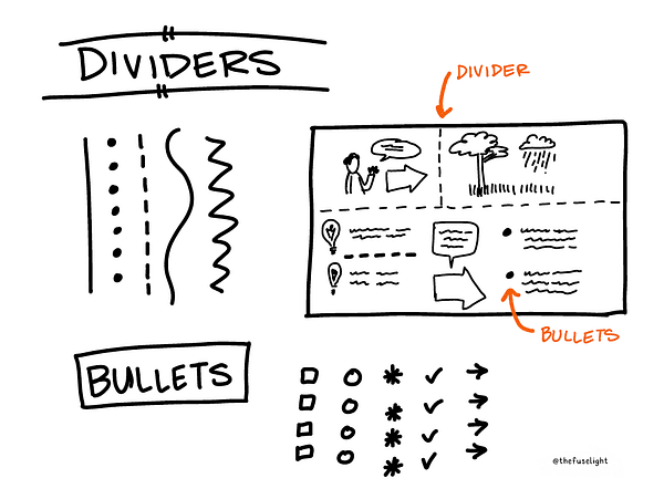 dividers and bullets