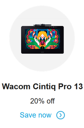 Wacom Cintiq Pro 13 Cyber Weekend Deal