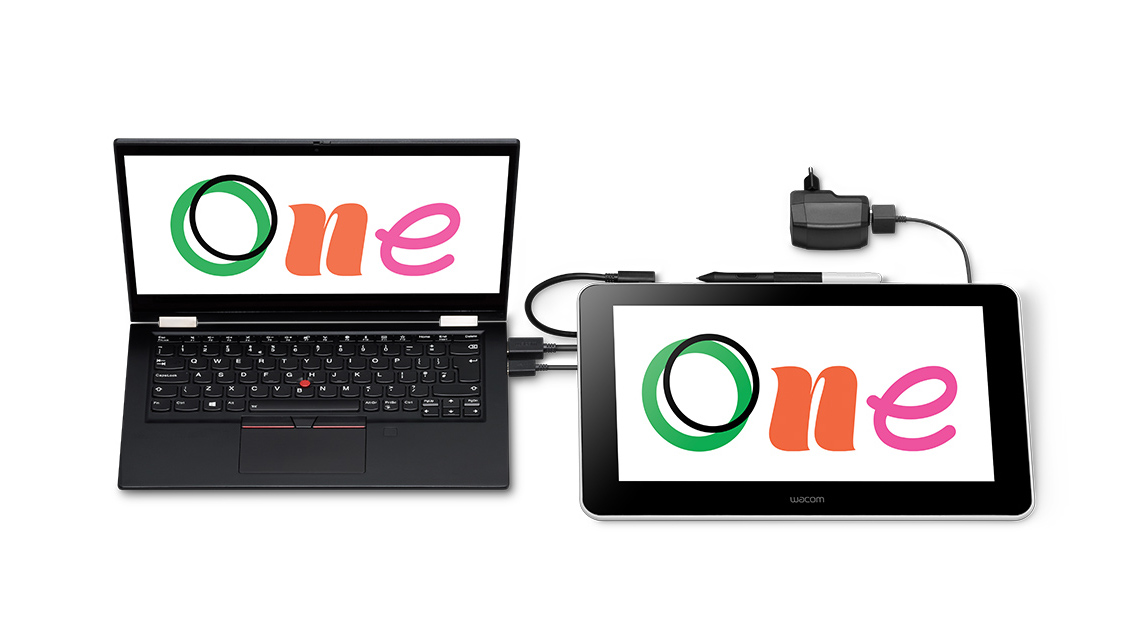Wacom One connected to laptop