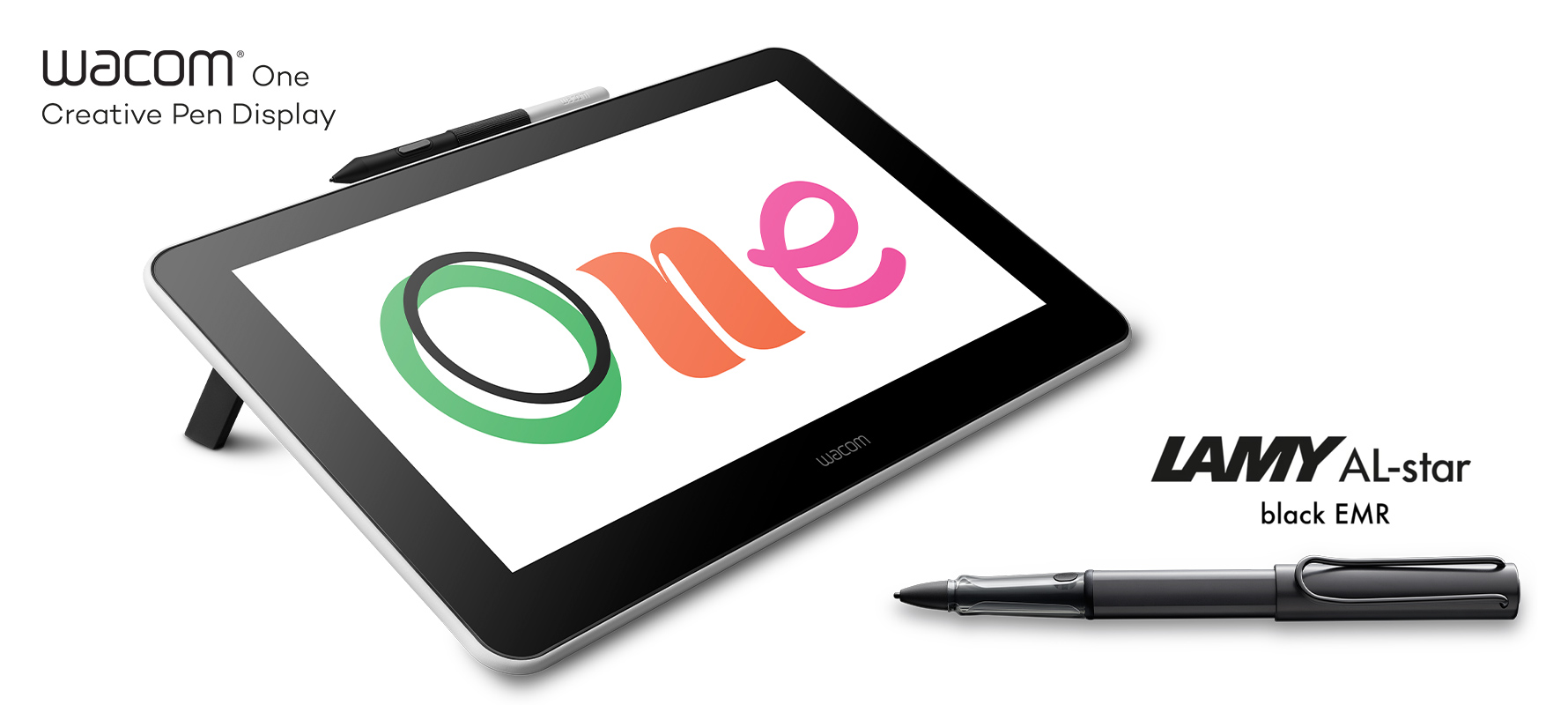 Wacom One plus LAMY Al star black EMR bundle apart header