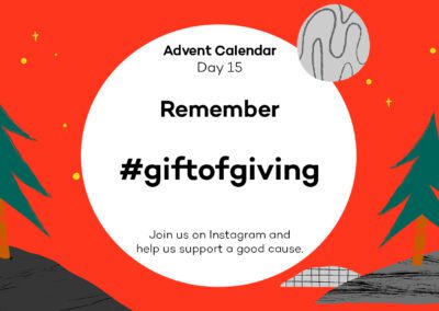 Remember the #giftofgiving? Time for charity – Advent Calendar [15]