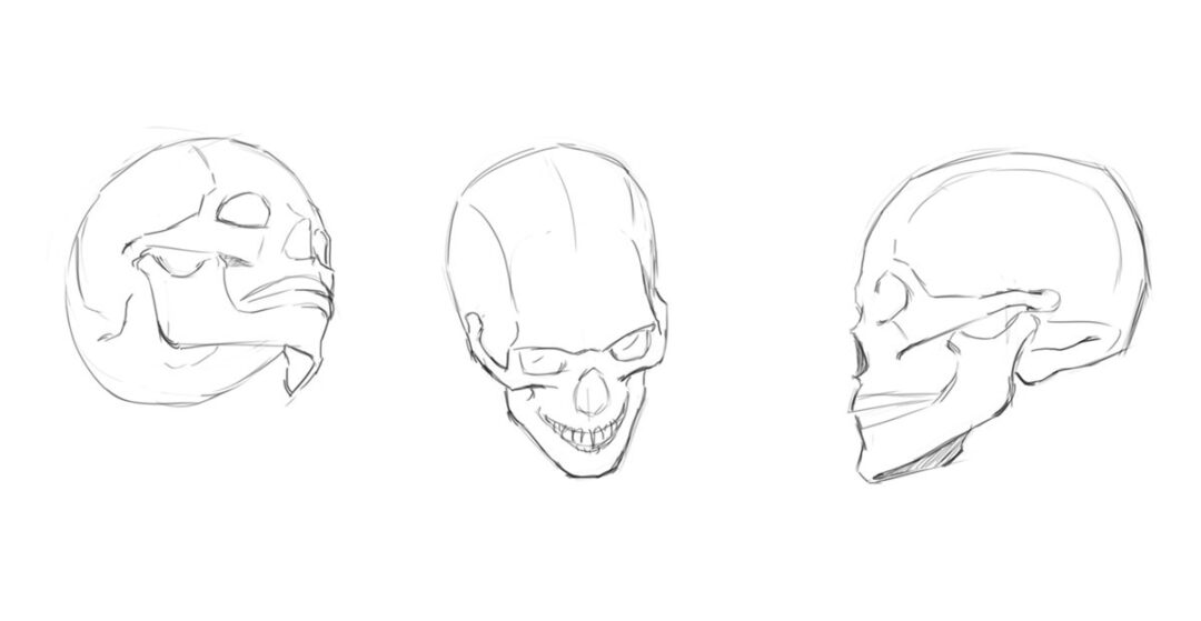 Draw a scull with movement affects 