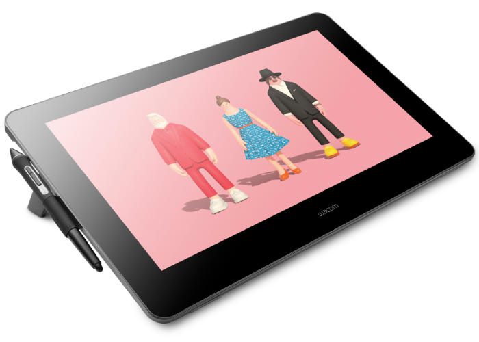 Wacom Cintiq Pro Artista interativo com 16 monitores em uma mesa